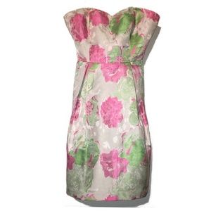 Strapless floral damask huge pockets